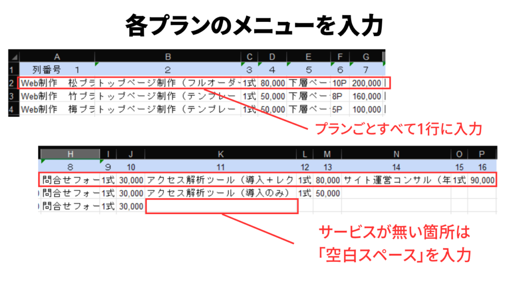 プランのメニュー表_入力完了イメージ